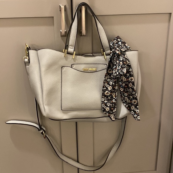 Steve Madden parker tote bag with scarf tie in light blue - Picture 5 of 10